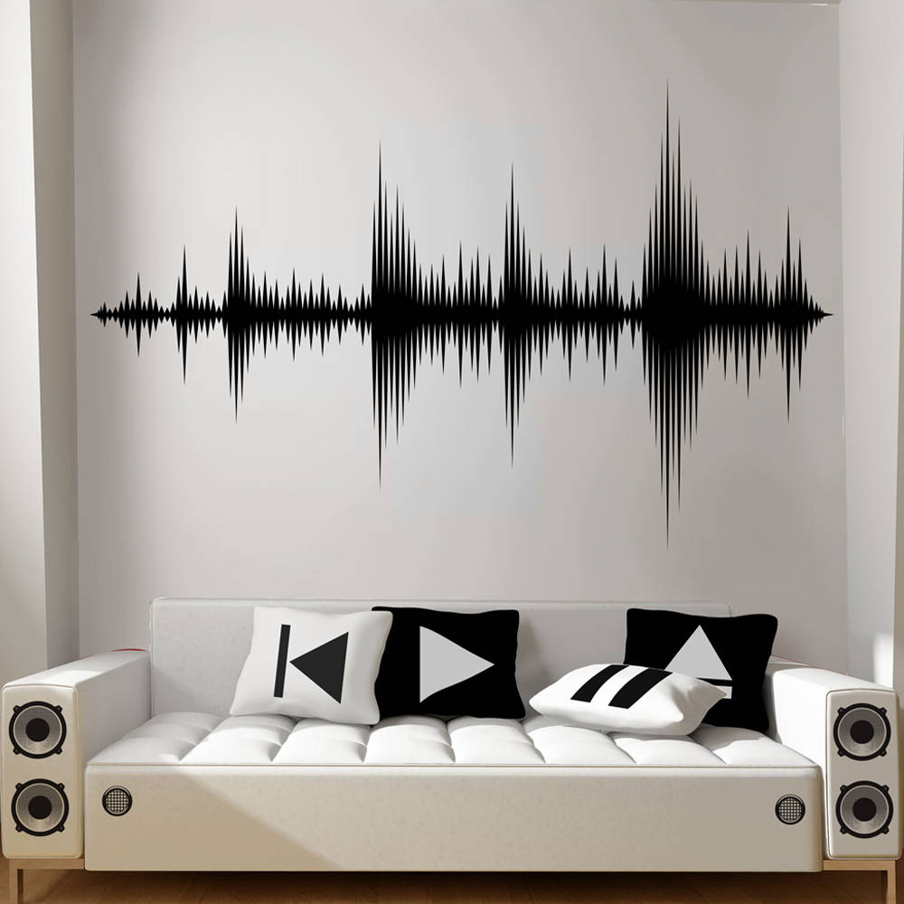Audio Music Remover - Removível Audio Wave Wall Decal, Sound