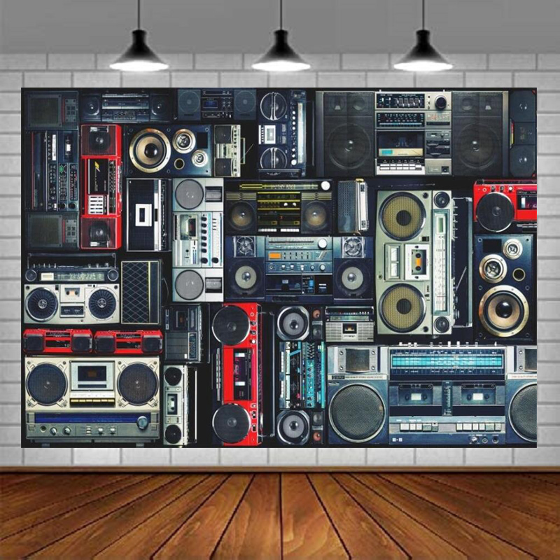 Audio Music In Background - Fundo Fotográfico Retrô Anos 80: Rádio