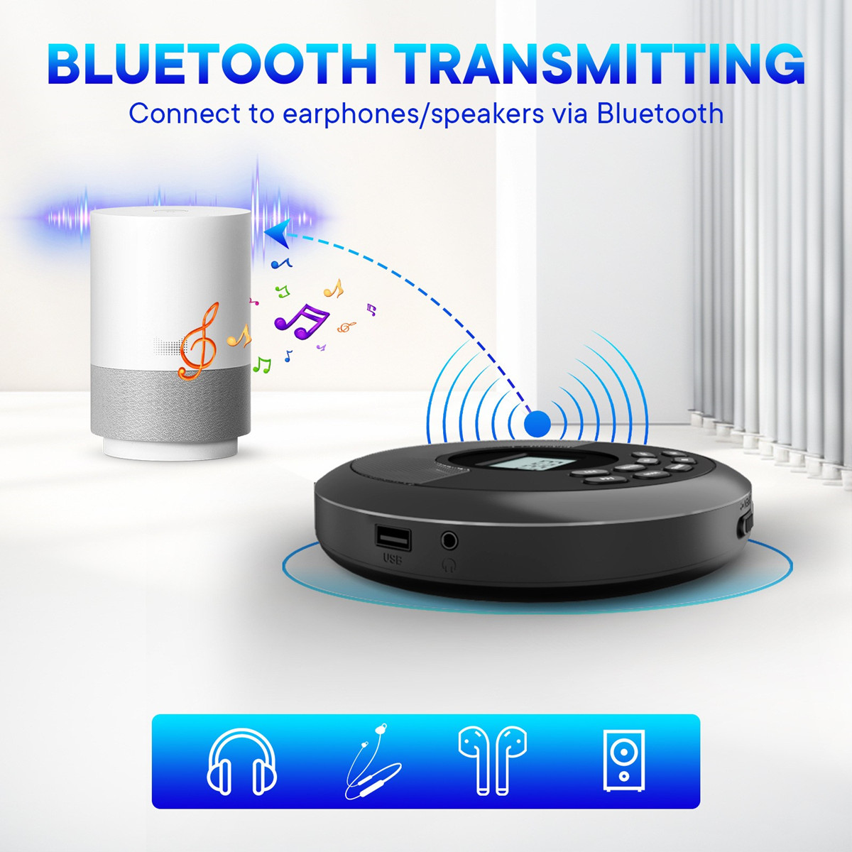 Máquina de disco de cd portáti - Audio Music Mp3 Songs avaliação e preço